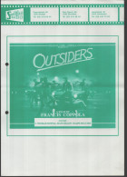 Outsiders - Francis Coppola - A4 Smalfilm Studio Promotional Poster / Affiche With Synopsis - Affiches & Posters