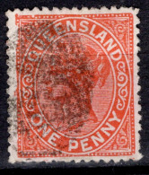 1890-94 One Penny Vermillion-red FU (#2) SG 187  Cat.£0.50 - Gebruikt