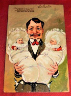 FANTAISIES - HUMOUR - " J'ai Longtemps Formulé Le Souhait De Devenir Père ..." - Carte Gaufrée  -  1905 - - Hommes