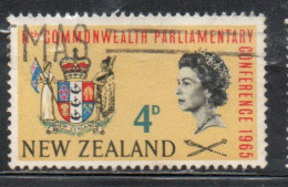NEW ZEALAND NUOVA ZELANDA 1965 11th COMMONWEALTH PARLIAMENTARY ASSOCIATION CONFERENCE 4p USED USATA OBLITERE' - Oblitérés