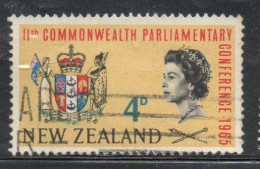 NEW ZEALAND NUOVA ZELANDA 1965 11th COMMONWEALTH PARLIAMENTARY ASSOCIATION CONFERENCE 4p USED USATA OBLITERE' - Oblitérés