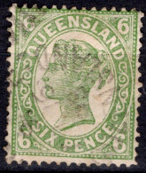 1907 Six Pence Yellow-green (Wmk 33 Crown Over A) SG296 Cat. £4.25 - Gebruikt