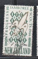 NEW ZEALAND NUOVA ZELANDA 1966 NATIONAL SCOUT JAMBOREE TRENTHAM EMBLEM MAORI PATTERN 4p USED USATA OBLITERE' - Used Stamps