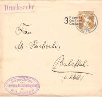 SUISSE - STREIFBAND 3 RAPPEN 1915 WIL - BALSTHAL Mi S27 / 2093 - Enteros Postales