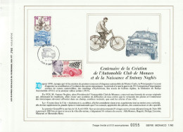 (910 Ex.) " AUTOMOBILE CLUB DE MONACO / ANTHONY NOGUES. " Sur Feuillet FOS 1er Jour N°té De Monaco. FDC A SAISIR ! - Automobile