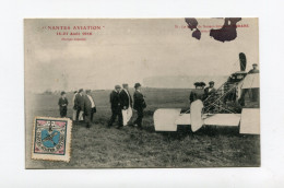 !!! CPA DE NANTES AVIATION DE 1910, PLAN ANIME. AVEC VIGNETTE DU MEETING - Lettere