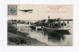 !!! CPA DE NANTES AVIATION DE 1910, PLAN ANIME. AVEC VIGNETTE DU MEETING - Cartas & Documentos