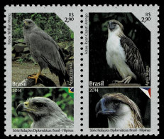 BRAZIL 2014 Mi 4164-4165 BIRDS OF PREY MINT STAMPS ** - Emissions Communes