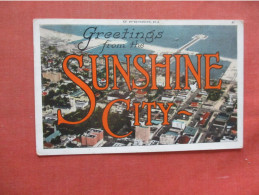 Greetings From Sunshine City.  St Petersburg Florida.   Ref 6166 - - St Petersburg