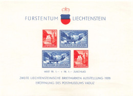 Liechtenstein - Bloc MNH ** - 1936 - Zweite Liechtenstein Breifmarken Ausstellung 1936 - Eroffnung Des Postmuseums Vaduz - Nuovi