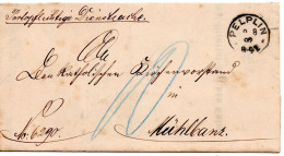 69199 - Deutsches Reich - 1892 - Unfrank Dienst-FaltBf PELPLIN -> MUEHLBANZ, 10Pfg Nachporto - Lettres & Documents