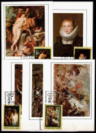 1977  USSR   CCCP    Rubens Painting    Maximum Cards With Mi 4607-11 - Cartoline Maximum