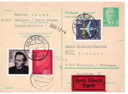 69200 - Bund - 1965 - DDR 10Pfg GAAntwKte AntwTeil M Bund-ZusFrank Als EilKte GEISWEID -> EISENBERG (DDR) - Storia Postale