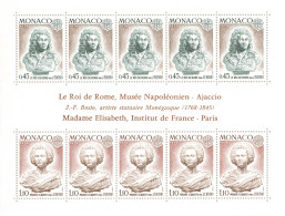 Monaco - Blocs MNH * - 1974 - Le Roi De Rome Musée Napoléonien Ajaccio ) Madame Elisabeth Institut De France Paris - Blocks & Kleinbögen