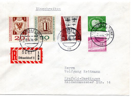 69206 - Bund - 1959 - 2Wte Interposta (Erstauflage) Kpl MiF A R-Bf DUESSELDORF -> Krefeld - Cartas & Documentos