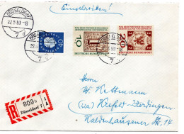 69207 - Bund - 1959 - 2Wte Interposta (Erstauflage) Kpl MiF A R-Bf DUESSELDORF -> Krefeld - Lettres & Documents