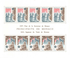 Monaco - Blocs MNH * - 1982 - 1297 Prise De La Forteresse De Monaco - 1641 Signature Du Traité De Péronne - Blocks & Kleinbögen