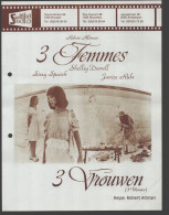 3 Women - Quarto 22 X 28 Cm Smalfilm Studio Promotional Poster / Affiche With Synopsis - Affiches & Posters