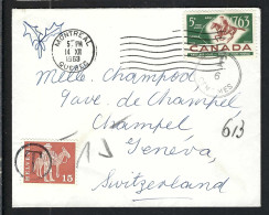 CANADA P.A. 1963: LSC Ill. De Montréal (Québec) Pour Genève (GE, Suisse), Taxée 15c - Airmail