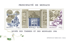 Monaco - Blocs MNH * - 1996 - Musée Des Timbres Et Des Monnaies 1996 - Blocks & Kleinbögen