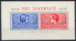 Suisse - Helveta - Bloc MNH** - Helvatia 1937 - Pro Juventute - Bloques & Hojas