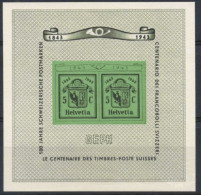 Suisse - Helveta - Bloc 10 MNH** - Centenaire Des Timbres Postes Suisses 1943 - Blocks & Kleinbögen