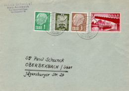 SAAR 1957  Letter Sent From KASTEL To OBERBEXBACH - Lettres & Documents