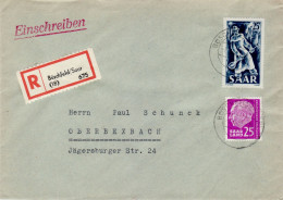 SAAR 1957  R - Letter Sent From BUESCHFELD To OBERBEXBACH - Briefe U. Dokumente