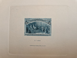 Epreuve D'artiste Des Etats-Unis, Yv 89, Proof (1893) : Christophe Colomb, Colombus Annoucing Discovery RRR - Christoffel Columbus