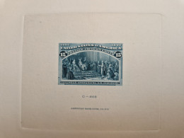 Epreuve D'artiste Des Etats-Unis, Yv 89, Proof (1893) : Christophe Colomb, Colombus Annoucing Discovery RRR - Christophe Colomb