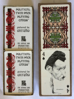 Très Beau Double Jeu 54 Cartes 1973 - Caricature Personnalité - Political Twin Pack Playing Cards By ORTUNO - Erric Sio - 54 Karten