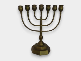 Menorah à 7 Branches, Laiton Massif - Religiöse Kunst