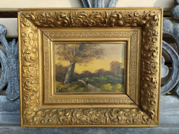 Ancien Tableau Paysage École De Barbizon Signé Jil - Oils