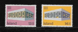 ISLANDE  ( EUIS- 625 )  1969   N° YVERT ET TELLIER  N° 383/384   N** - Ungebraucht