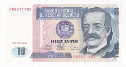 Perou 10 Intis 1987 N° A 8627140 Q, UNC - Perú