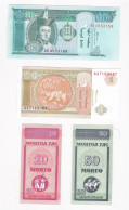 Mongolie 4 Billets 10 Et 50 Mongo - 1 Et 10 Tugrik , UNC - Mongolië