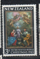 NEW ZEALAND NUOVA ZELANDA 1965 THE TWO TRINITIES BY MURILLO CHRISTMAS NATALE NOEL WEIHNACHTEN NAVIDAD 3p USED USATO - Gebraucht