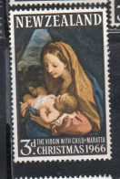 NEW ZEALAND NUOVA ZELANDA 1966VIRGIN WITH CHILD BY CARLO MARATTA CHRISTMAS NATALE NOEL WEIHNACHTEN NAVIDAD 3p USED USATO - Used Stamps