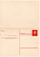 69237 - Bund - 1960 - 20Pfg GAAntwKte Heuss III M Fluoreszenz-Zudruck, Kpl Doppelkte, Ungebraucht - Brieven En Documenten