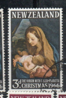 NEW ZEALAND NUOVA ZELANDA 1966VIRGIN WITH CHILD BY CARLO MARATTA CHRISTMAS NATALE NOEL WEIHNACHTEN NAVIDAD 3p USED USATO - Used Stamps
