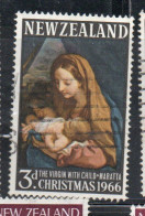 NEW ZEALAND NUOVA ZELANDA 1966VIRGIN WITH CHILD BY CARLO MARATTA CHRISTMAS NATALE NOEL WEIHNACHTEN NAVIDAD 3p USED USATO - Oblitérés
