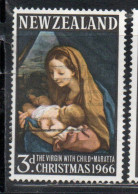 NEW ZEALAND NUOVA ZELANDA 1966VIRGIN WITH CHILD BY CARLO MARATTA CHRISTMAS NATALE NOEL WEIHNACHTEN NAVIDAD 3p USED USATO - Used Stamps