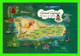 GRAND CAYMAN, B-W-I- MAP DESIGN BY ED OLIVER - CARTE GÉOGRAPHIQUE - - Kaimaninseln