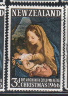 NEW ZEALAND NUOVA ZELANDA 1966VIRGIN WITH CHILD BY CARLO MARATTA CHRISTMAS NATALE NOEL WEIHNACHTEN NAVIDAD 3p USED USATO - Oblitérés