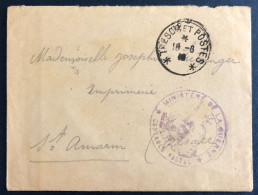 France WW1 - Enveloppe Trésor Et Postes 1916 Pour L'Alsace - (N128) - 1. Weltkrieg 1914-1918