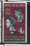 NEW ZEALAND NUOVA ZELANDA 1967 PO SAVING BANK QUENN VICTORIA AND ELIZABETH II 4p USED USATO OBLITERE' - Used Stamps