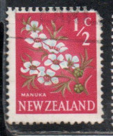 NEW ZEALAND NUOVA ZELANDA 1967 1970 FLORA MANUKA FLOWER 1/2c USED USATO OBLITERE' - Oblitérés