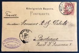 Allemagne - Divers Sur Carte De Michelau 21.3.1903 Pour Bordeaux - (N134) - Brieven En Documenten