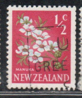 NEW ZEALAND NUOVA ZELANDA 1967 1970 FLORA MANUKA FLOWER 1/2c USED USATO OBLITERE' - Gebraucht