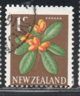 NEW ZEALAND NUOVA ZELANDA 1967 1970 FLORA KARAKA FLOWER 1c USED USATO OBLITERE' - Oblitérés